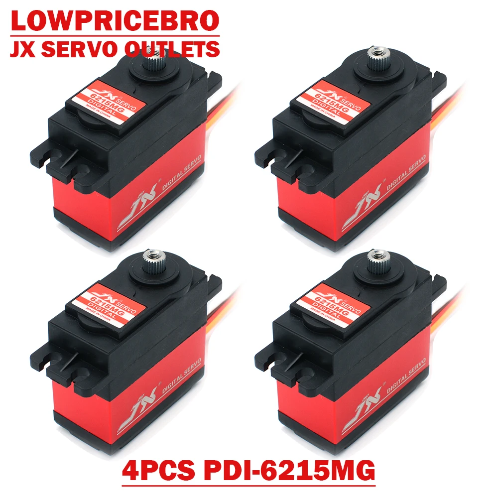 

4pcs JX PDI-6215MG 15kg High Precision Metal Gear Digital Standard Servo for 1/8 1/10 RC Car Boat Robot Airplane Helicopter