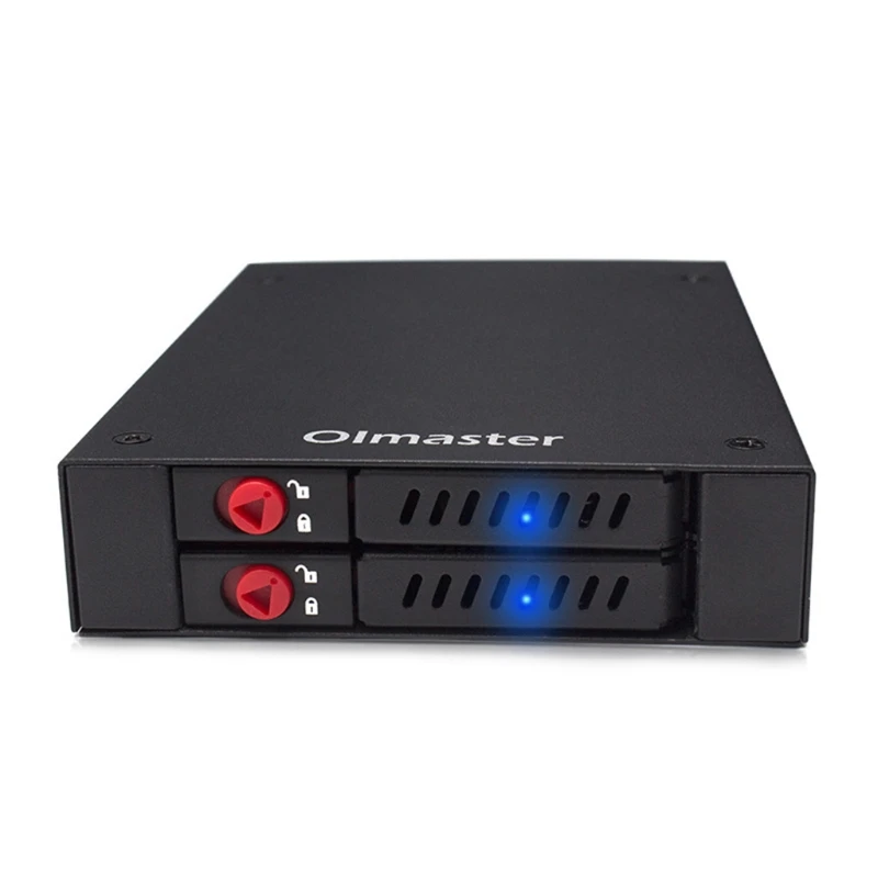 OImaster 2 Bays 2.5 inch HDD SSD Hard Mobile Rack Backplane with Key Lock Locker Function Support Hot-swap Retailsale