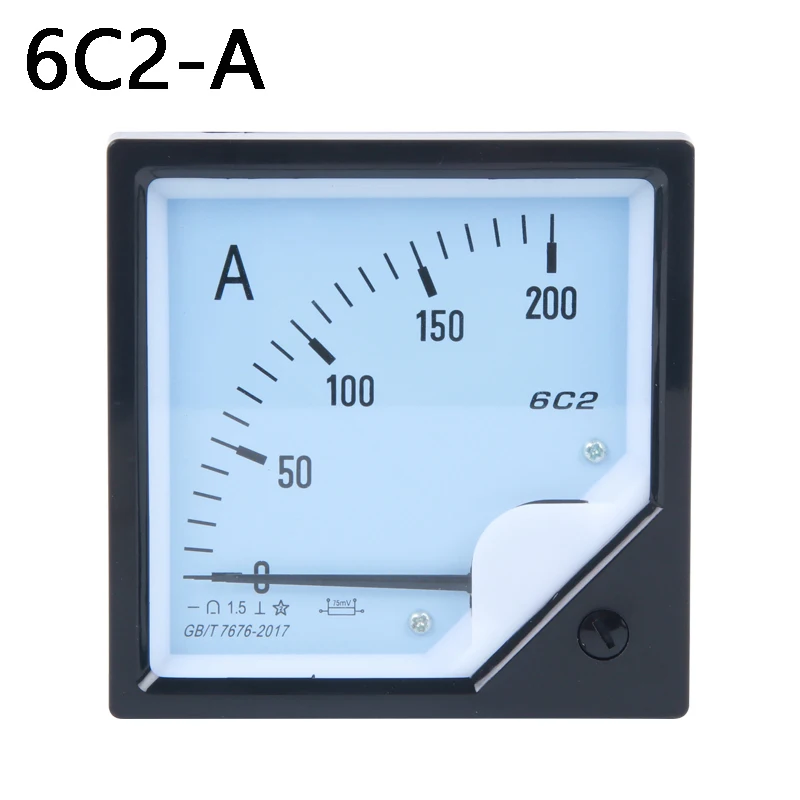 DC Meter 6C2 Analog Panel Ammeter AMP Ampere Current Meter Gauge 6C2-A Amperemeter 30A 50A 75A 100A 200A 500A 750A 75mV