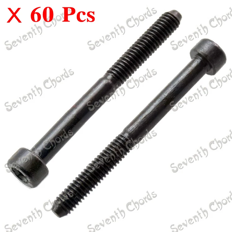 

60 Pcs Electric Guitar Tremolo Bridge Saddle Lock String Hexagon screw Clamp String Hex Screw Bolt M4*44MM