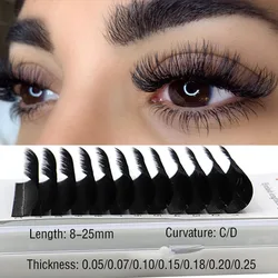 Mizimo 10mm-25mm C/D Mink Eyelash Single Grafted False Eyelash Black Natural Extended Flowering Eyelash, Eye Makeup Eyelash