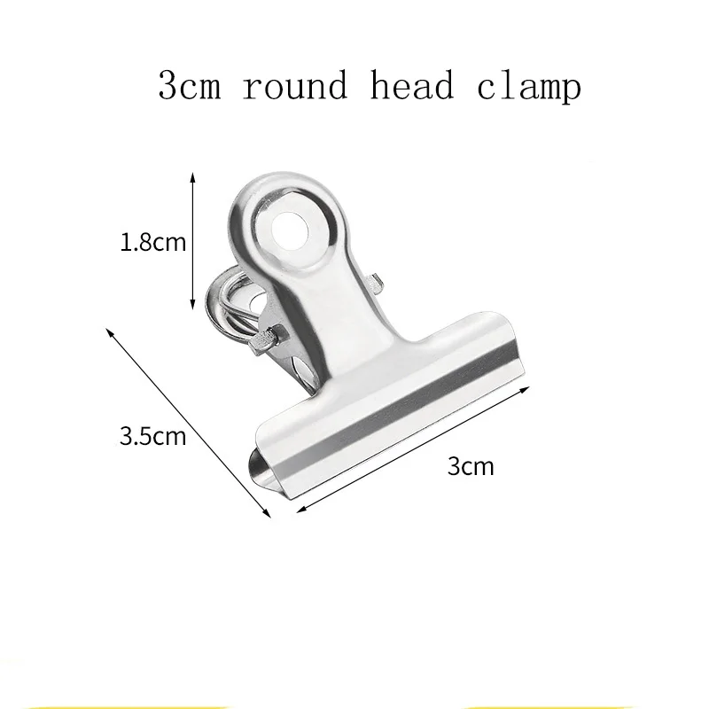 2Pcs  Metal iron clip round head ticket clip office folder