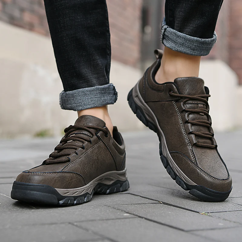 Xiaomi Men Boots Outdoor Walking Casual Shoes Comfortable Leather Sneakers Rubber Flats Ankle Boots Men Shoes Boots Size 39-48