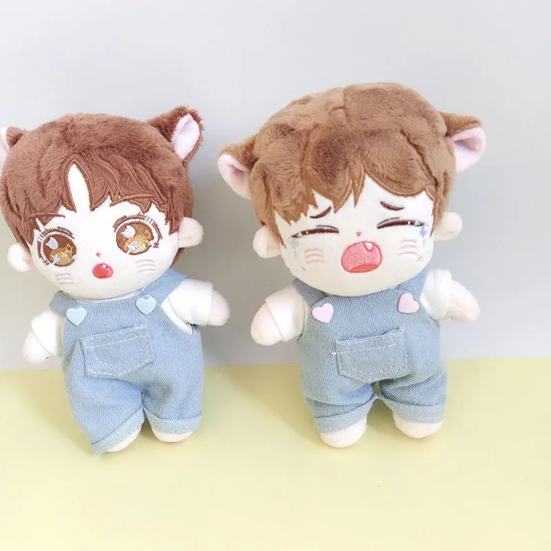 20cm Plush Doll's Clothes Husky Pants Cowboy Suspenders for Korea Kpop EXO Idol Dolls Bodysuit Clothing Fans Gift Collection