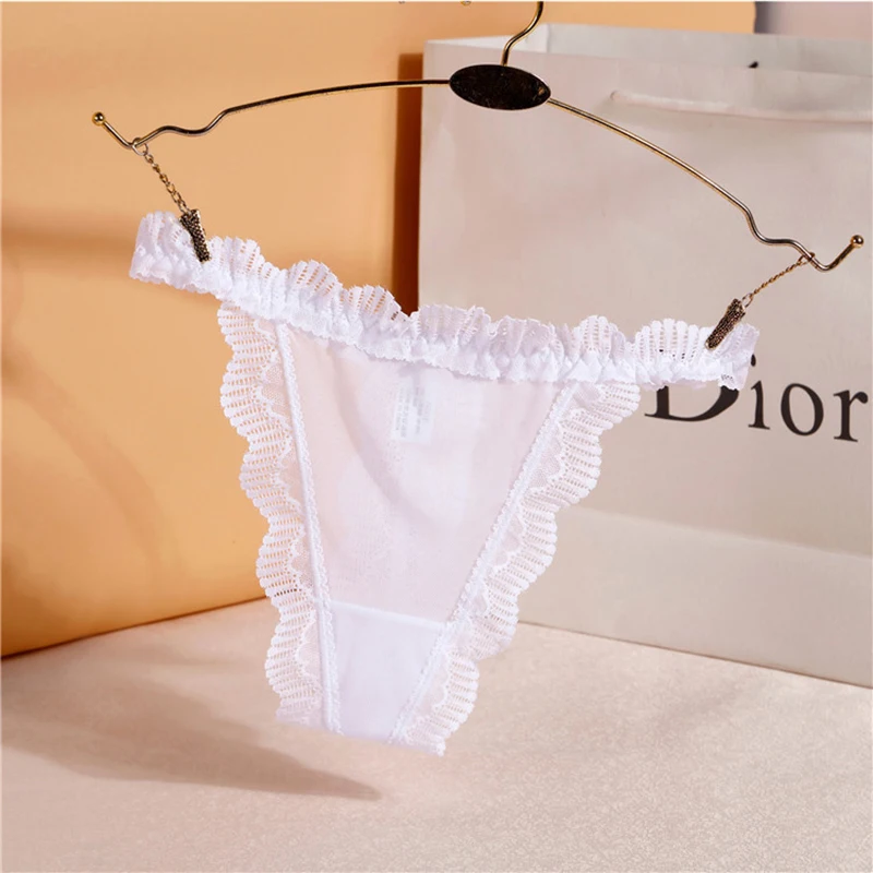 Women\'s Thong  Sexy Lace Panties Women Solid Briefs Seamless Transparent G-String Low Waist Sexy Mesh Underpants Female Lingerie