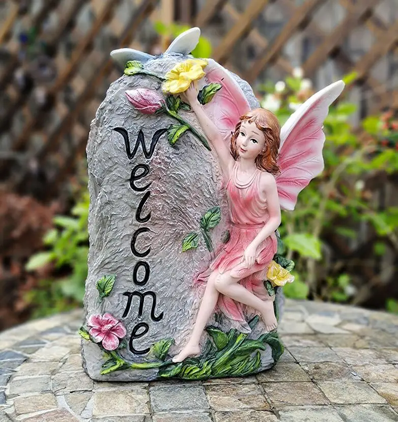 Garden Girl Figures Courtyard Decoration Ornaments Fairy Welcome Brand Resin Sculpture Balcony Terrace Home Landscape Decoration