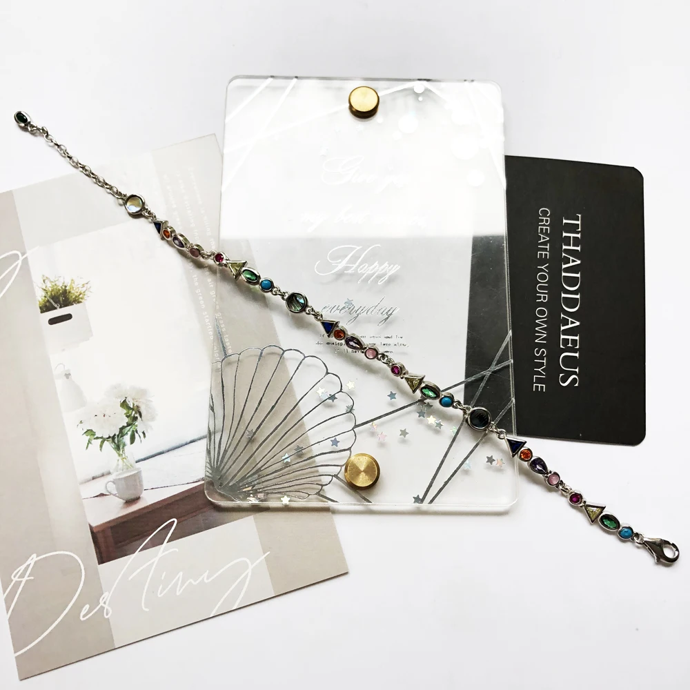 Paradise Journey Armbänder, neue bunte Gliederkette, 925er Sterlingsilber, Modeschmuck, Boho-Geschenk für Frauen – Detail 3