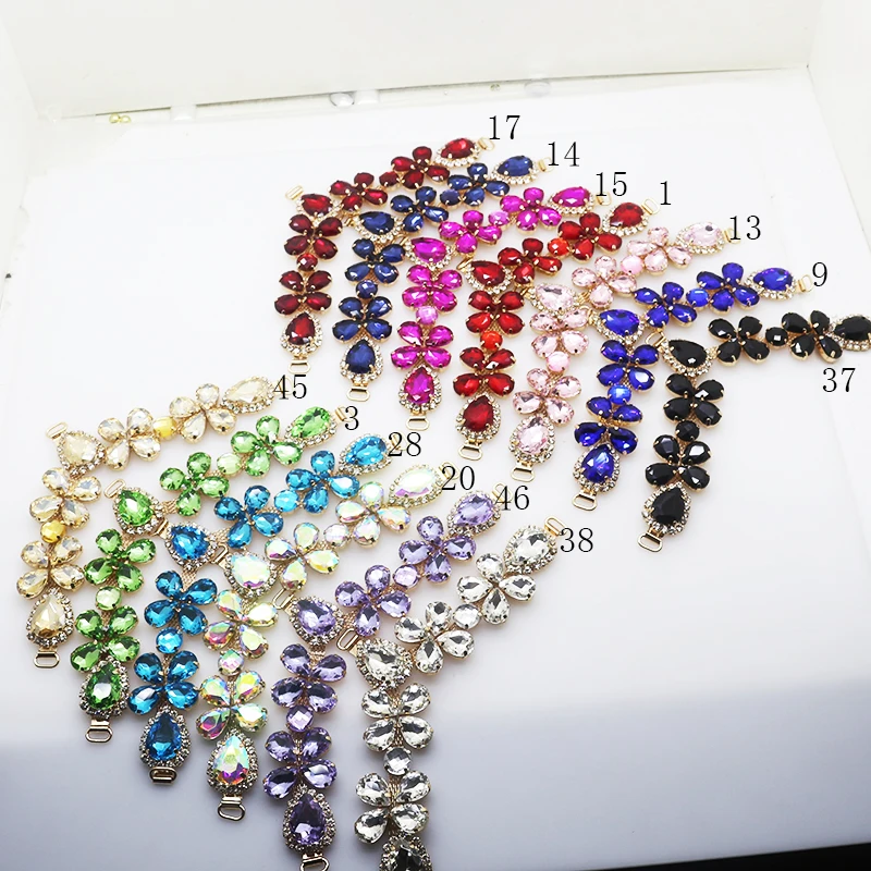 ZMASEY Shoe Buckles 120MM 1PCS  Mix Color Rhinestones Sandals Buckles DIY Handwork Shoe Glass Shiny Decoration