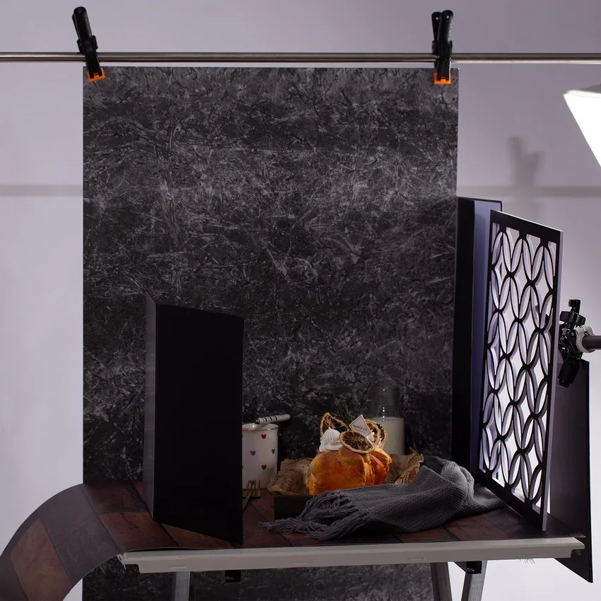 Fondo de fotografía de PVC de doble cara, 60x90cm, papel impermeable antiarrugas para joyería de comida