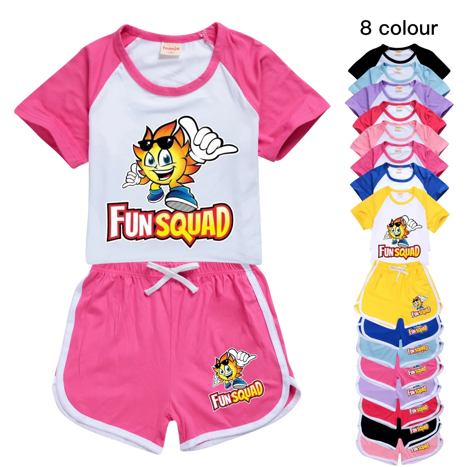 New Fun Squad game Toddler Boy Clothes Summer Pajamas Cotton Short Sleeve T Shirt + Shorts Costume Girls Casual Sportswear Set