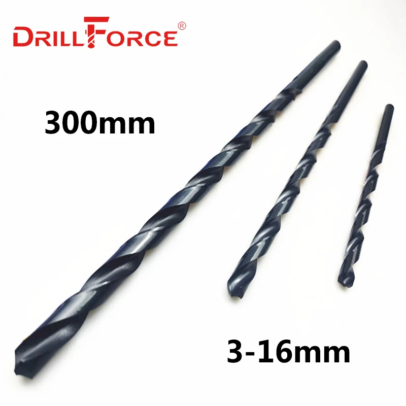 

Drillforce инструменты 3 мм-16 мм x 300 мм OAL HSS M2 Черные Длинные спиральные сверла из оксида для металлообработки легированная сталь и чугун