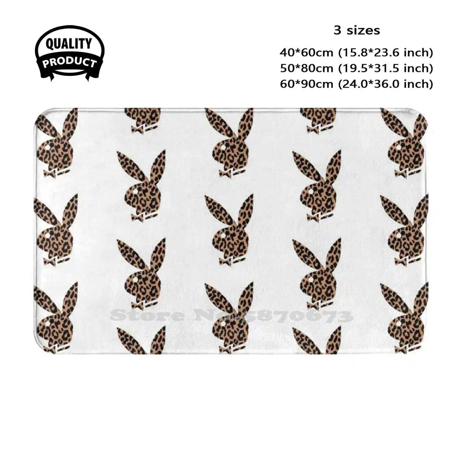 Bunny , Leopard Print Soft Cushion Home Carpet Door Mat Car Rug Rabbit Leopard Pattern 2K 2000 Tacky Trashy Loop Ears