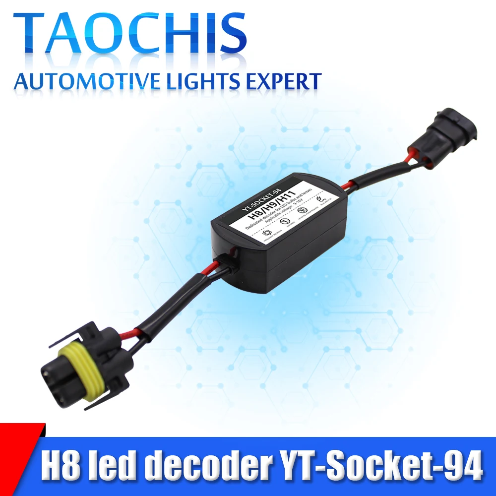 

TAOCHIS 2PCS 9-16V Decoders H8 H9 H11 LED Bulbs Canbus Warning Canceler Decoders Error Free For Bi LED Lens Headlight Canceller