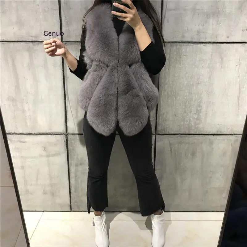 Women Faux Fluffy Fur Vest Coat Winter Fashion Thick Warm Jacket Sleeveless Garment Faux Fur Overcoat Femme Abrigo Mujer