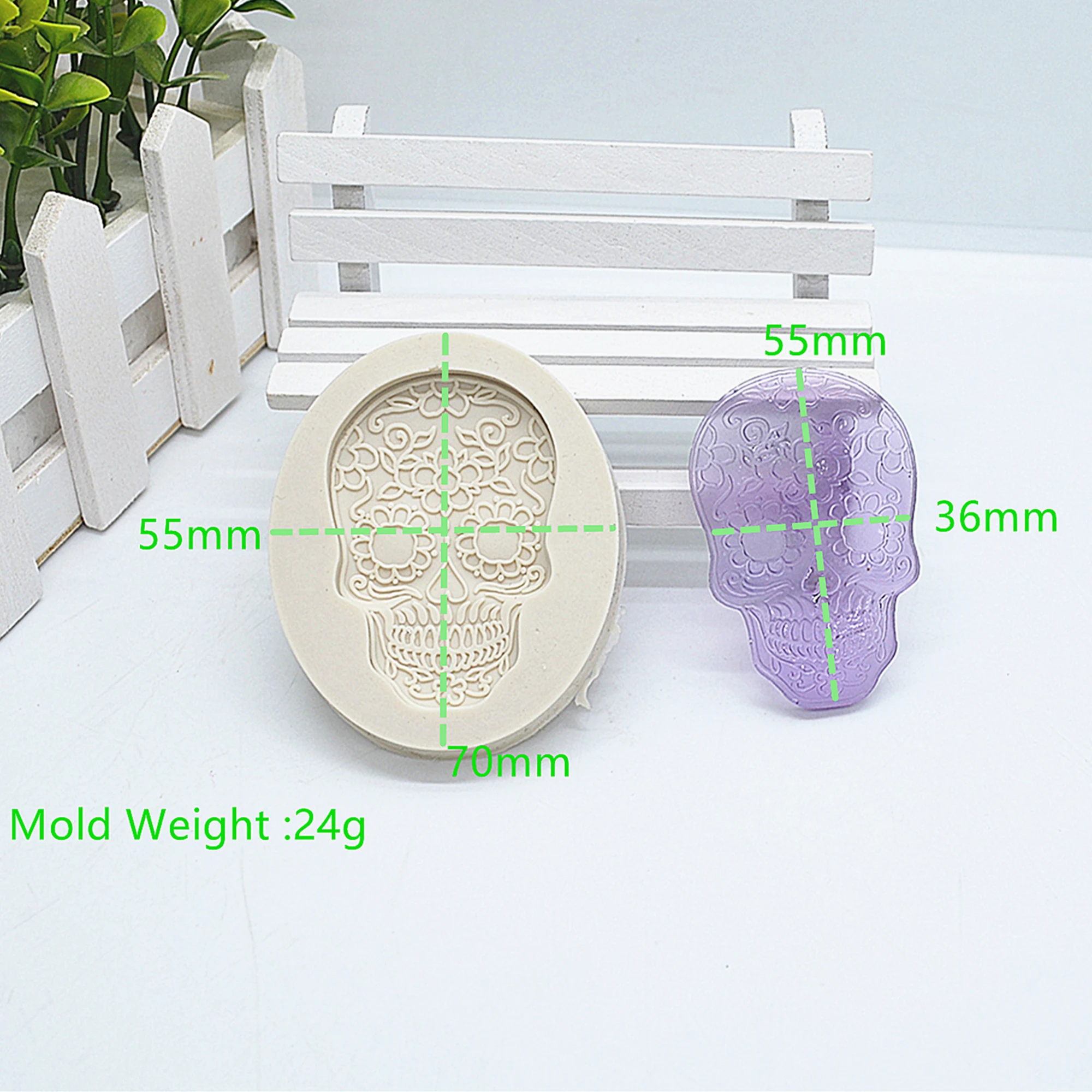 DIY Skull Fondant Cake Silicone Mold Halloween Skull Shaped For Baking Polymer Clay Chocolate Pastry Decoration Tools