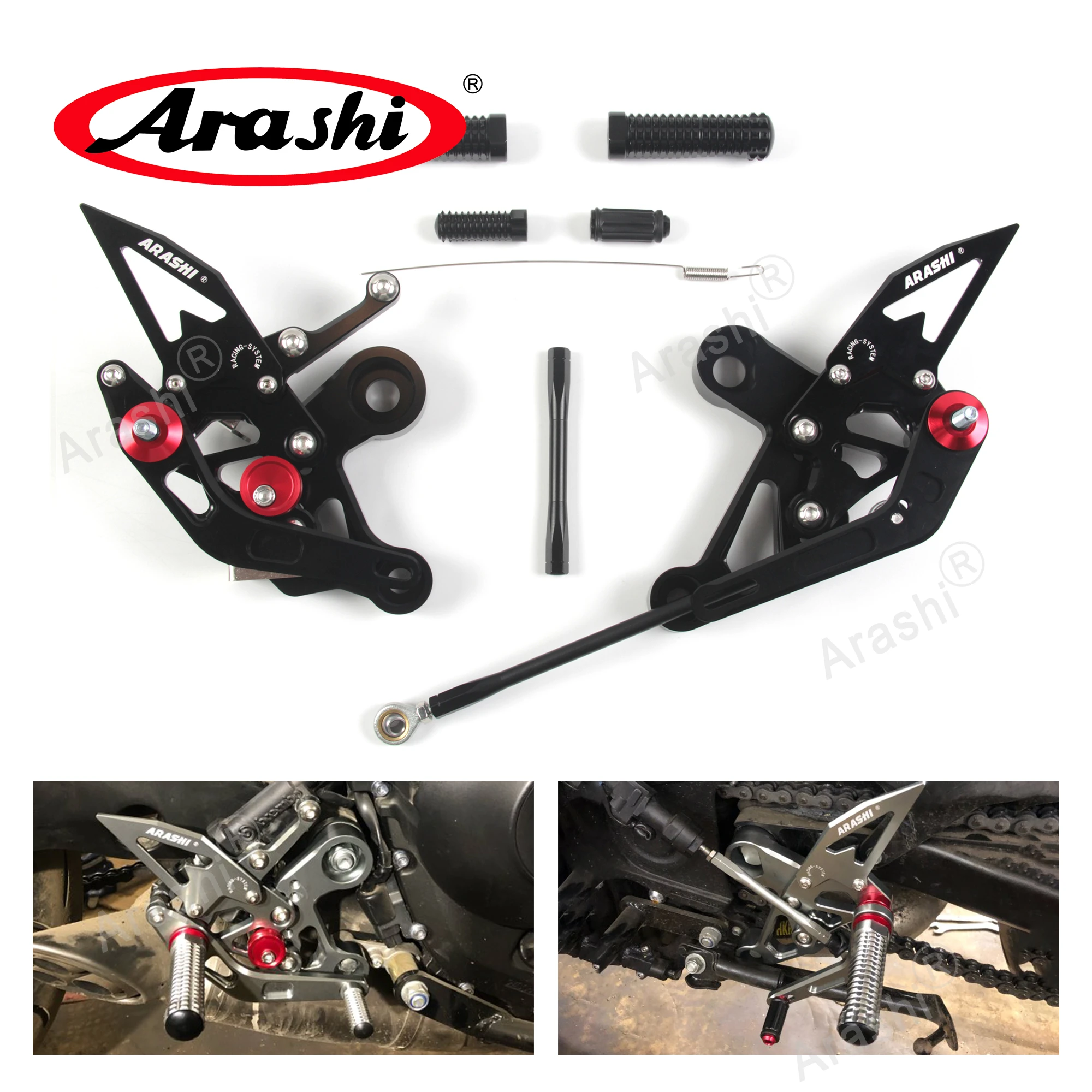 Arashi FZ09 2014-2020 CNC Adjustable Footrest Rearset For YAMAHA FZ 09 MT09 MT 09 2014 2015 2016 2017 2018 2019 Rear Set Footpeg