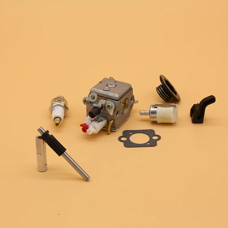 คาร์บูเรเตอร์น้ำมันปั๊มการใช้กรองหนอนเกียร์ Spark Plug สำหรับ Husqvarna 340 345 346XP ชิ้นส่วนลูกโซ่ Zama C3-EL18B Carb 503281812