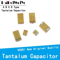 10PCS/LOT A B C D Type Tantalum Capacitor 100UF 150UF 220UF 330UF 470UF 680UF 6V 6.3V 10V 16V 25V 35V 50V 4.7/6.8/10/15/22/33/47