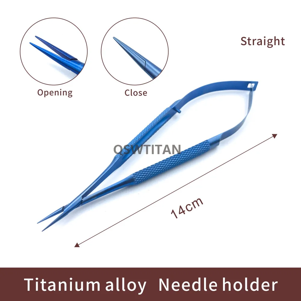 1 pz titanio chirurgico dentale portabicchieri strumento dritto 12cm/14cm/16cm/18cm