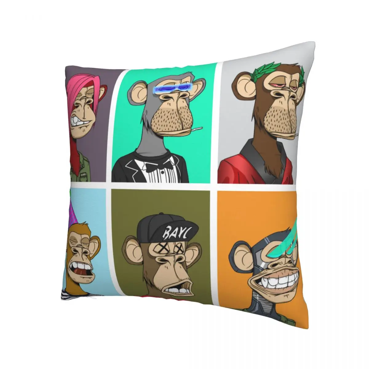 Excited Pillowcase Bored Ape Yacht Club BAYC Backpack Cushion For Livingroom DIY Printed Car Throw Pillow Case Decorative