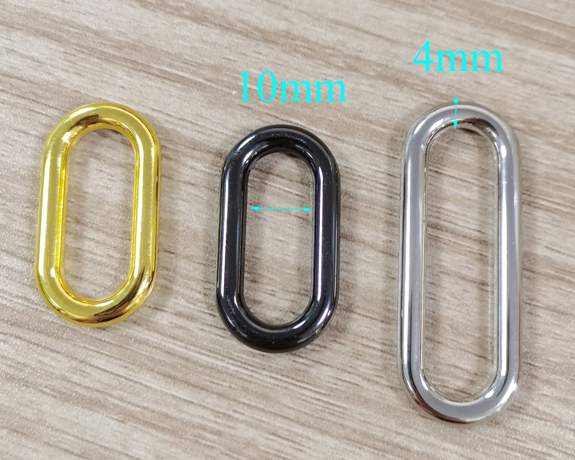 10 PCS Silver/Gold/Gunmetal Rectangle Rings,Square Rectangular Wire Loops Bag Rings,Webbing Purse Handbag Making Hardware