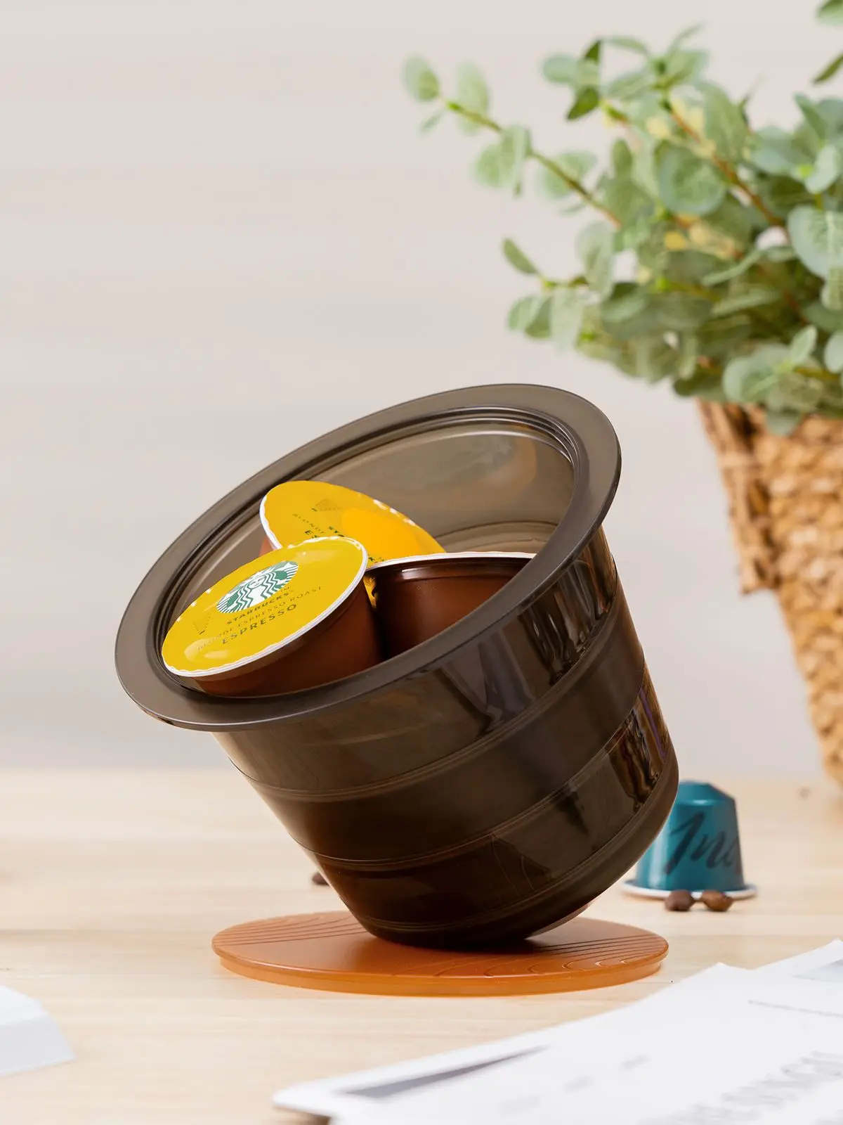 Boîte de rangement pour sachets de thé et distributeur de sachets de sucre, porte-capsules de café, café et expresso, Vertuoline Dolce Gusto
