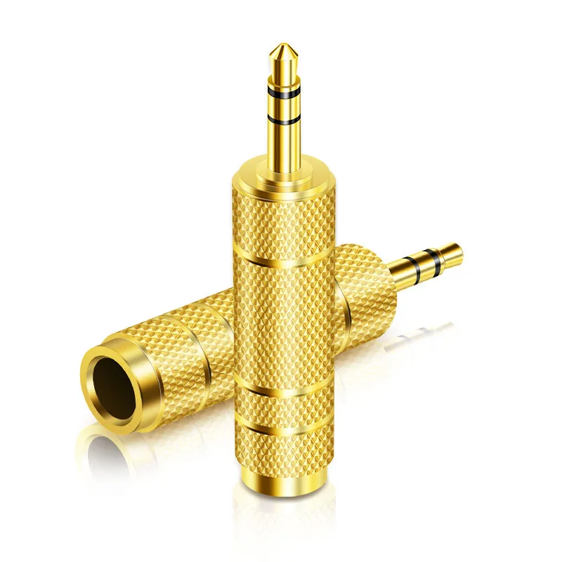 

24K Gold Plated 3.5mm Male Plug to 6.5mm Female Jack Audio Stereo Headphone Adaptor Converter Microphone Audio