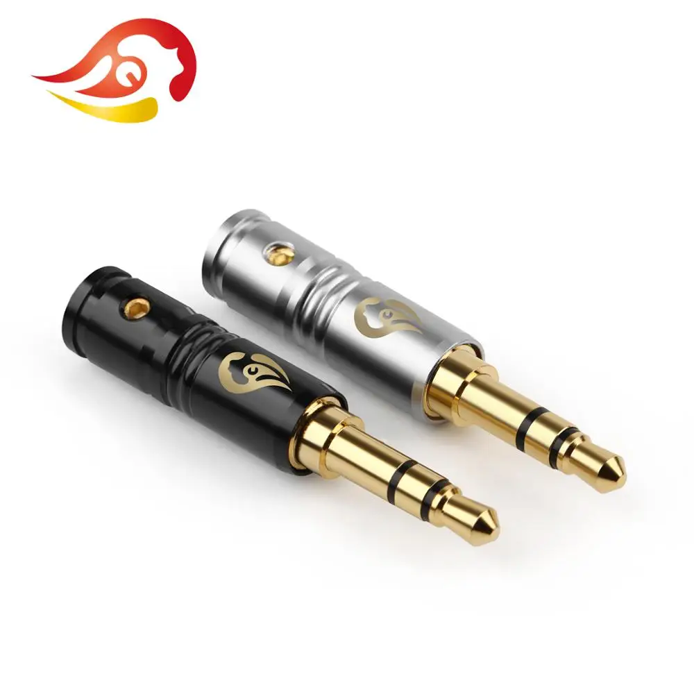 QYFANG 3.5mm Earphone Plug Audio Jack 3 Poles Stereo Metal Adapter Straight Gold Plated Copper Wire Connector For HiFi Headphone