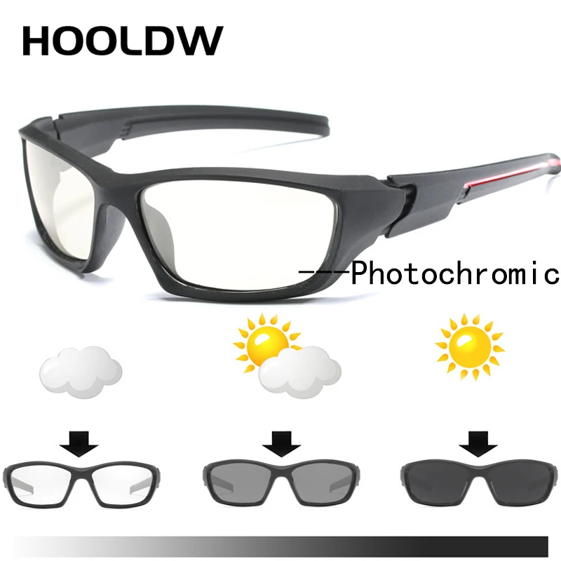 HOOLDW Men Photochromic Polarized Sunglasses Night Vision Glasses Day Night Driving Anti-glare Goggle Sun glasses Eyewear Oculos