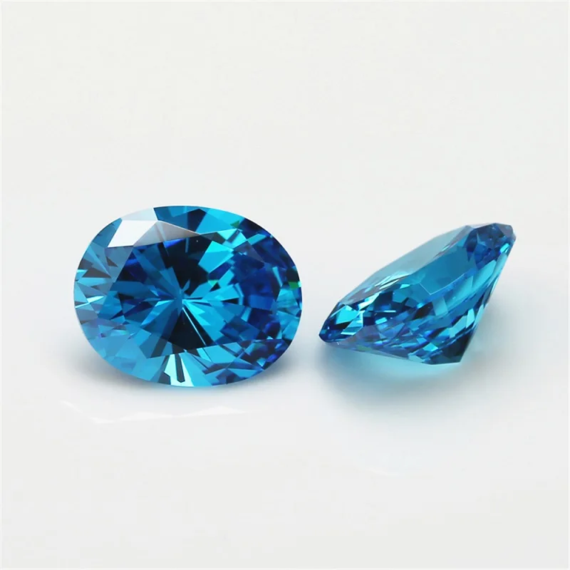 10pcs/5pcs Size 2x3-13x18mm AAAAA Oval CZ Stone Sea Blue , Green,Tanzanite  Synthetic Cubic Zirconia Loose