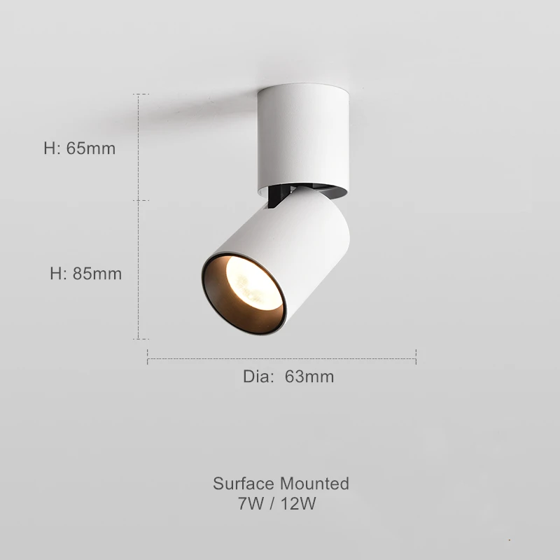 Oprawki LED do do montażu na suficie z regulacją 360 stopni światło punktowe do wnętrza Foyer salon kuchnia AC110V/220V