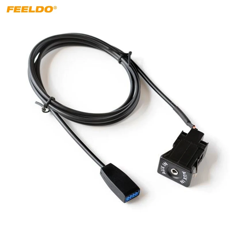 

FEELDO Car Audio Radio AUX-In Cable Plug AUX Socket For BMW 3-Series E46 Wire Harness AUX Cable Adapter