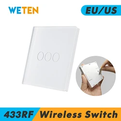 WETEN 433 Mhz RF Remote Control Wireless Wall Switch for Sonoff TX T1 T2 T3 EU UK US Sonoff 4CH Pro R2 R3 Slampher RF