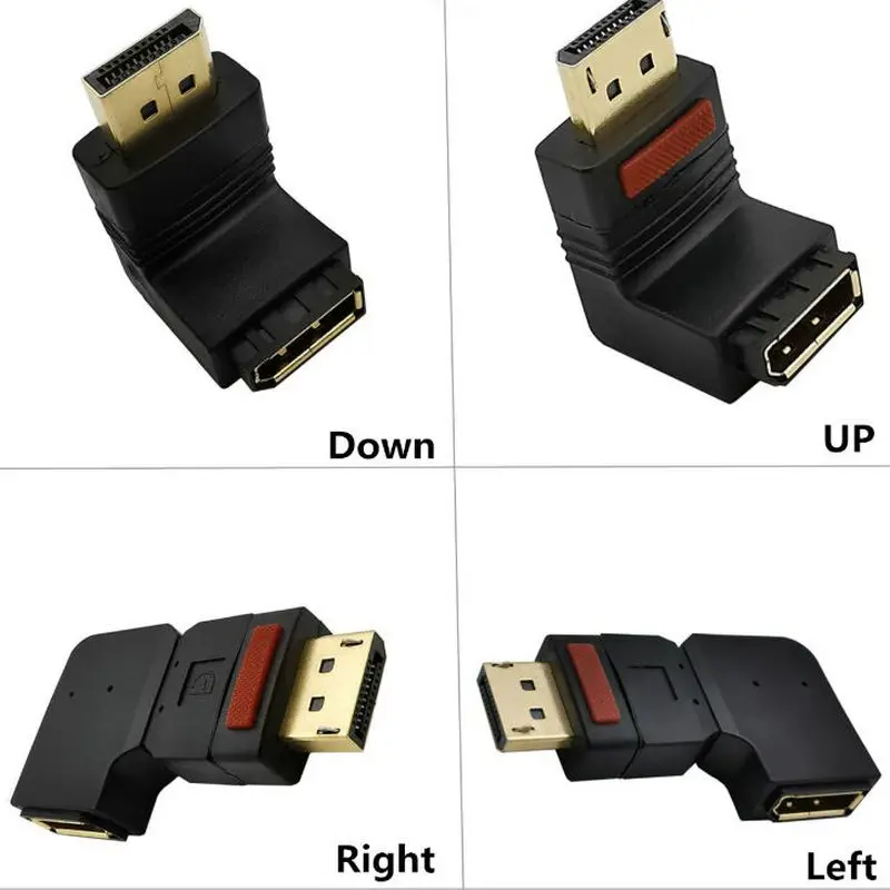 

Угловой переходник для порта дисплея 90 градусов DP 1,4 В удлинитель для порта дисплея штекер-гнездо 60 Гц 4K