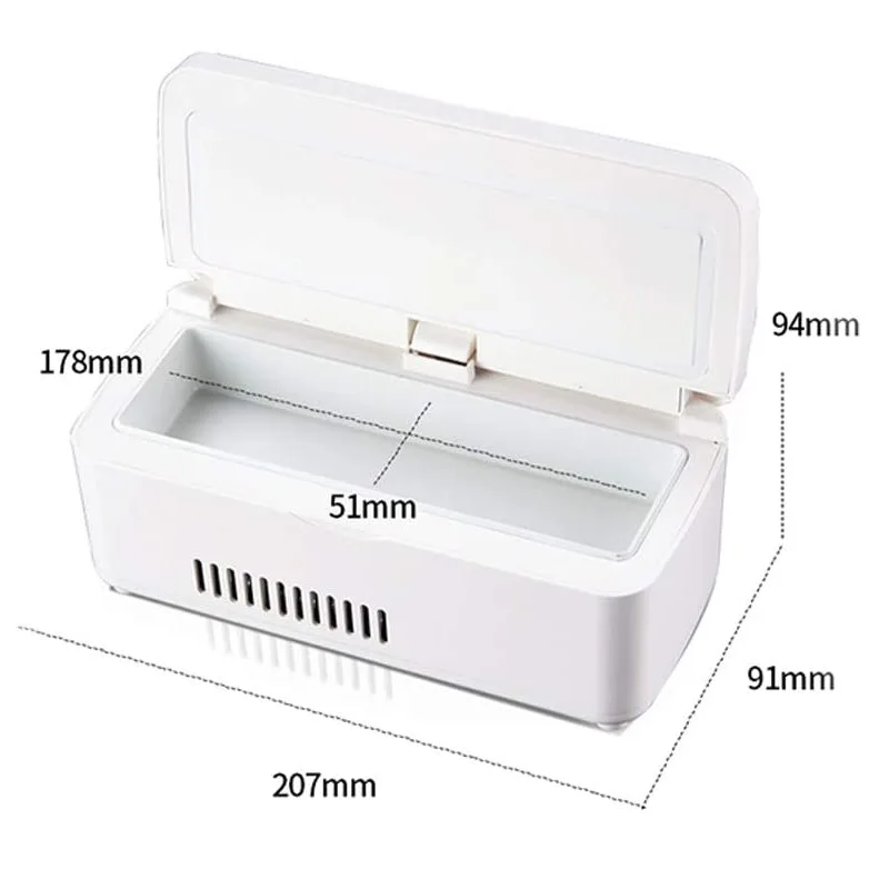 Portable Mini-Fridge Small Household Refrigerator Insulin Cooler Travel case Medical Drug Cooler Suitable for Diabetic Patients