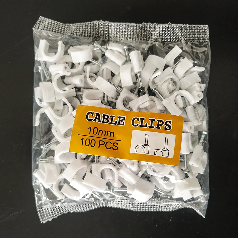 Runde Kabelclips 4mm 6mm 8mm 10mm Kabelmanagement RG6 CAT6 RJ45 Elektrische Ethernet Dish TV Lautsprecher Kabelbinder – Detail 9