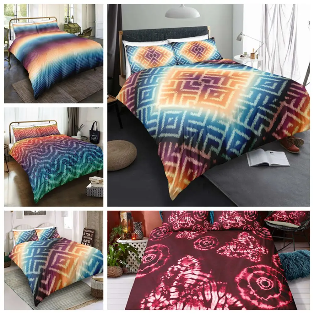 2020 Colorful  Style Bedding Sets 2/3 pcs set  Duvet Covers Soft Double King Size Soft For Best Gifts