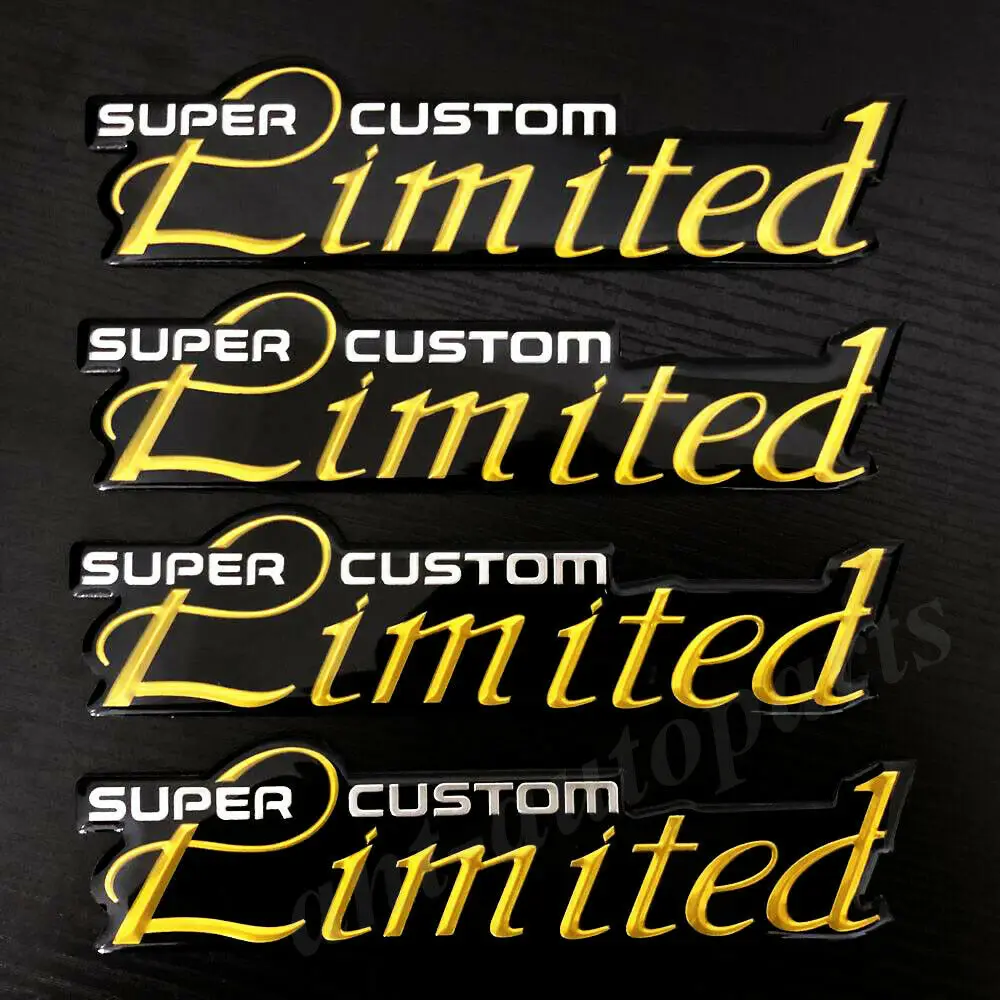 4pcs Limited Super Custom Car Fender Emblem Trunk Sport Badge Decal Sticker