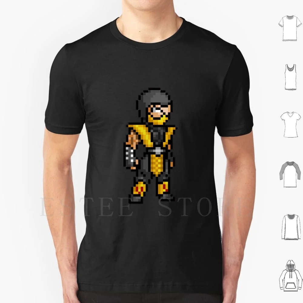 Scorpion Sprite T Shirt Print Cotton Mortal Kombat Toasty Toast Fire Scorpion Fatality Brutatilty Gaming Retro Arcade Sub Zero