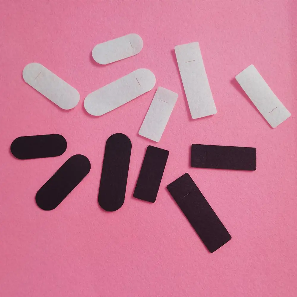 200PCS Oval Non-woven Tear Drop snap clips spacers Rectangle Felt pads Patches appliques for Rectangle hairpins accessories