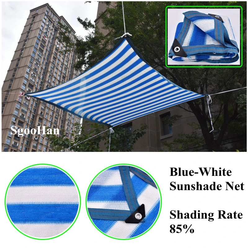 

Blue-White Anti-UV Sunshade Net Outdoor Awning Canopy Garden Swimming Pool Shading Net Succulent Plant Cover Shelter Shade Sail