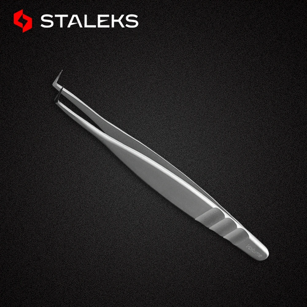 STALEKS PRO TE-40-2 Wave Pattern Embossing Tweezers Grafting Eyelashes Blooming ESD High Precise Hyper Fine AISI