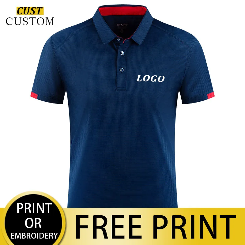 Customizable Male And Female Sports Polo, Company Logo/embroidery/personal Design. Breathable And Quick-drying 100% Fiber