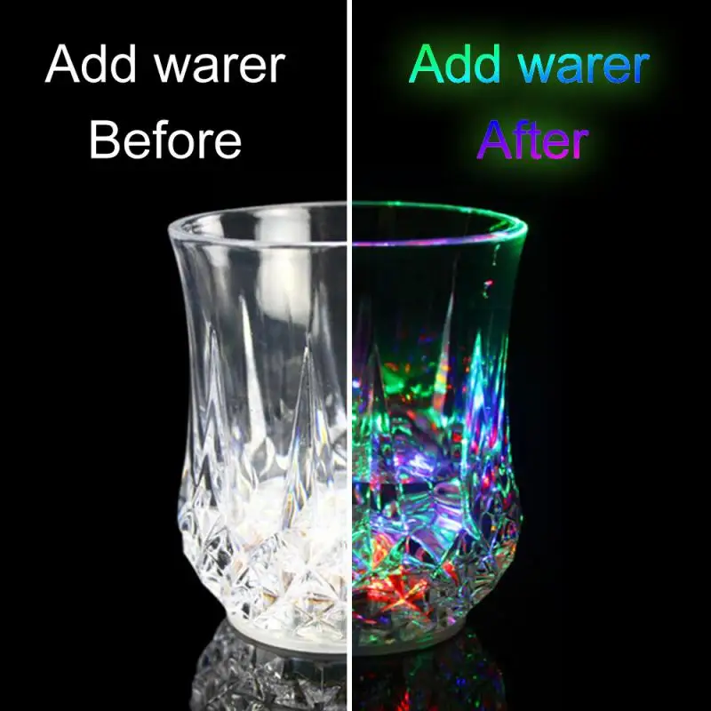 Creative Flashing Cup Wine Beer Whisky Mug Water Beverage Drinking Glass LED Automatic Glowing Cup Party Decorative Supplies New