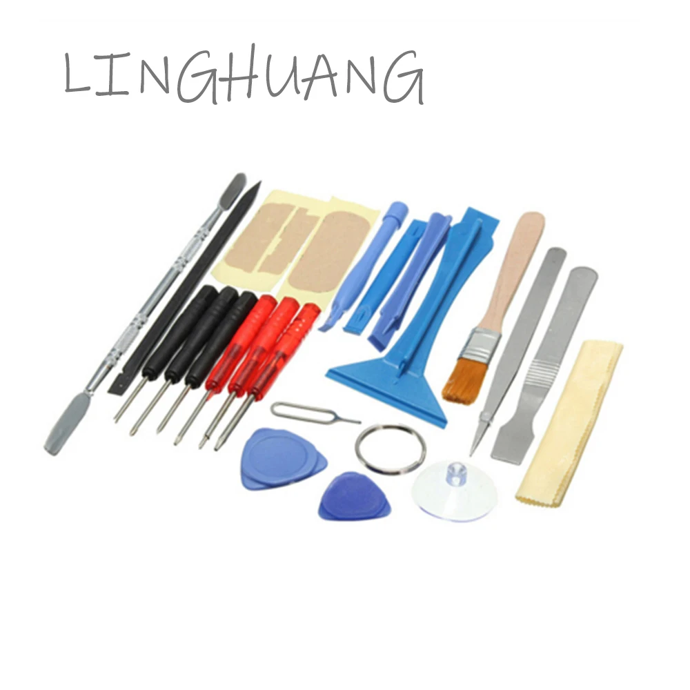 LINGHUANG 22 in 1 Tool Kit Repair Tools Screwdriver Set Toolbox Remove Glue for Glass Phone Briefcase Cell Phone for iphone 11