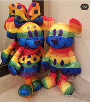 Original Disney Movie Characters 2021 Creative Rainbow Mickey Rainbow Minnie plush dolls with fancy Mickey Mouse doll souvenirs