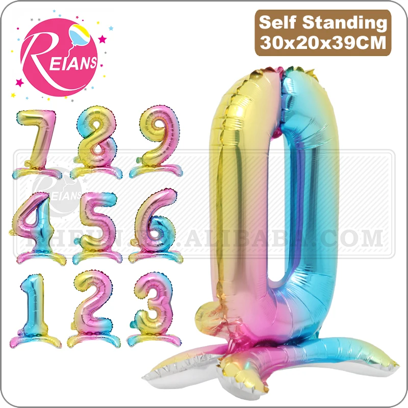 16 cal stały gradient z cyframi analogowymi tęczowy balon ślub rocznica urodziny party dekoracje bankietowe aluminiowe balony