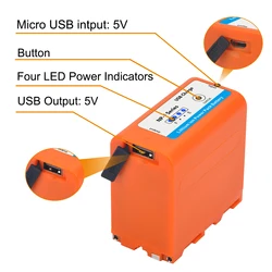 7800mAh USB NPF970 NP-F970 bateria do Sony NP F970 F960 DCR-VX2100 DSR-PD150 MC1500C YN światło LED do kamery