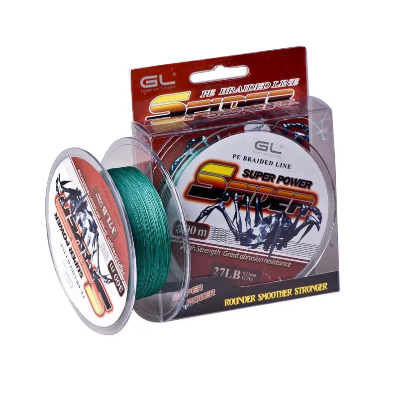 TAF 4 Braided Fishing Line 300m PE Braided Line Multifilament Super Power Spider Wire White/Green 2Colors 12-80LB Smoother Pesca