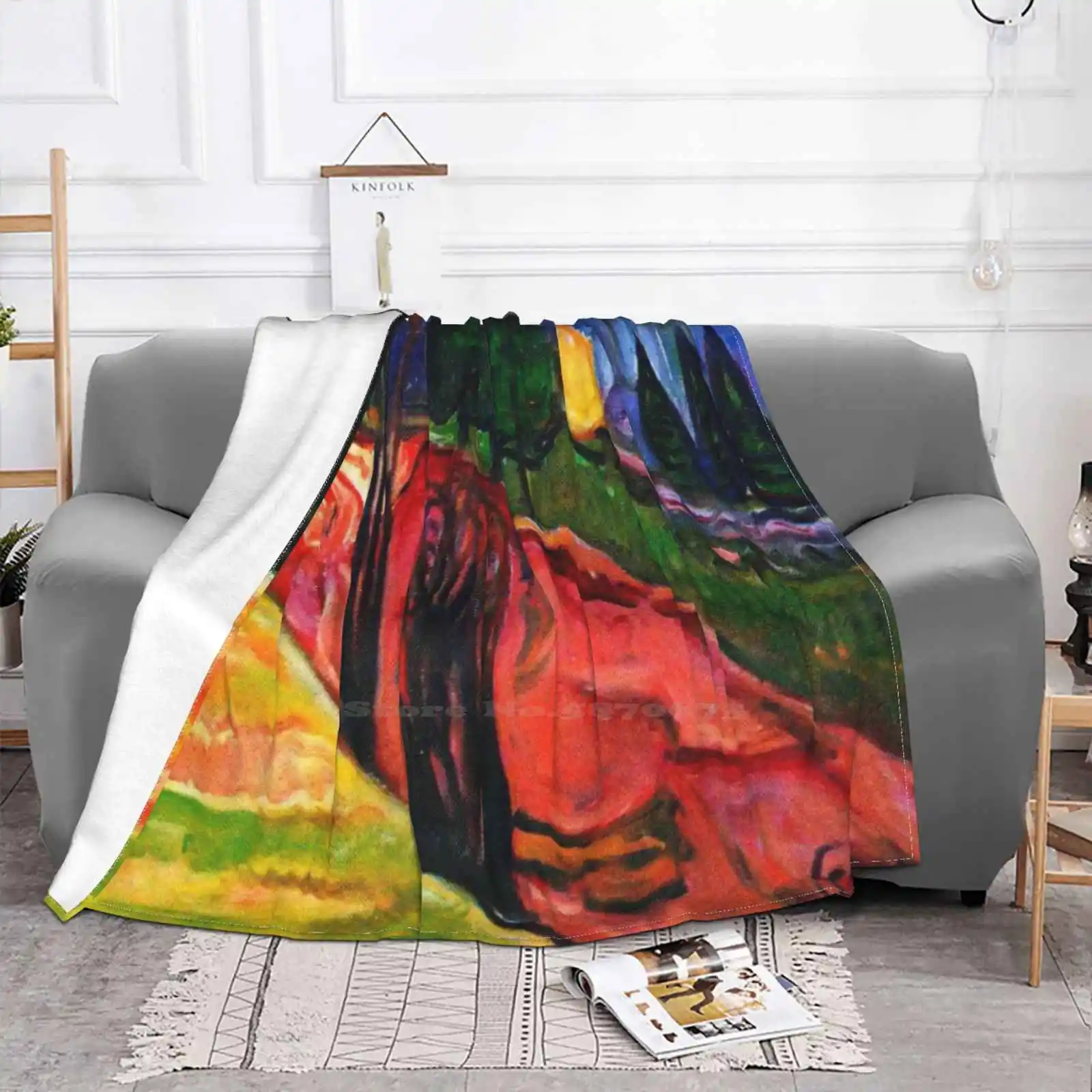 From Thuringewald Edvard Munch Creative Design Light Thin Soft Flannel Blanket Summer Post Ism Nature Romantic Age History